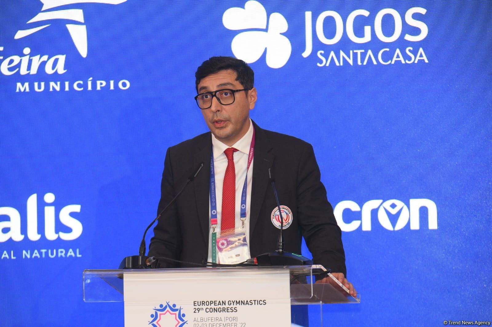 Azerbaijani minister re-elected president of European Gymnastics (PHOTO)