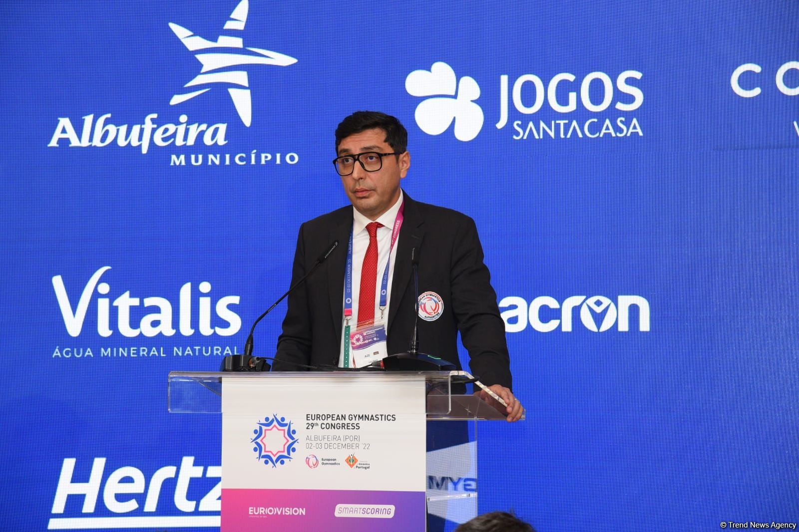 Azerbaijani minister re-elected president of European Gymnastics (PHOTO)