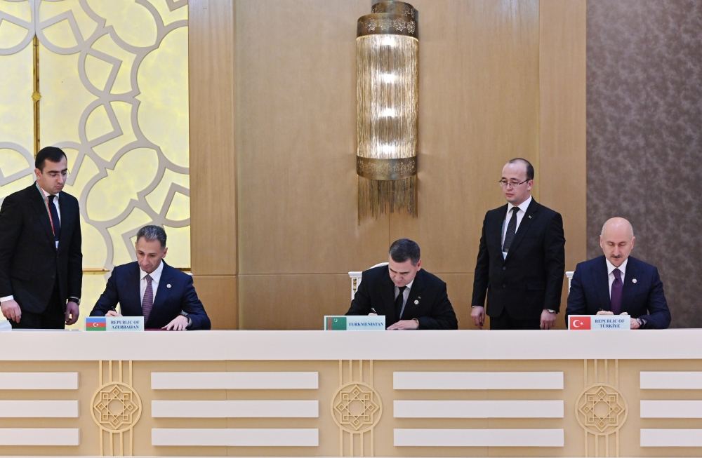 Documents signed between Azerbaijan, Türkiye, Turkmenistan (PHOTO/VIDEO)