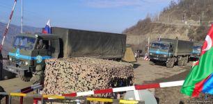 Peacekeepers' supply vehicles pass unhindered along  Lachin road (PHOTO/VIDEO)