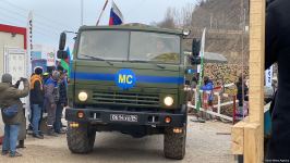 Eight more supply vehicles of Russian peacekeepers' pass through Lachin road (PHOTO)