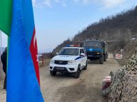 Supply vehicles of Russian peacekeepers pass through Azerbaijan's Lachin road (PHOTO/VIDEO)