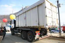 Vehicles of International Committee of Red Cross pass along Azerbaijan's Lachin road (PHOTO)
