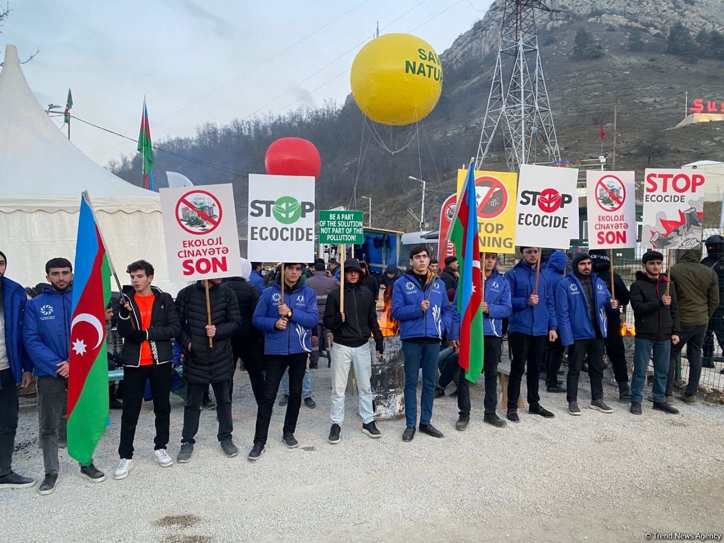 Another Armenian lie exposed: Peaceful protest rally on Azerbaijan's Lachin-Khankandi road continues (PHOTO)