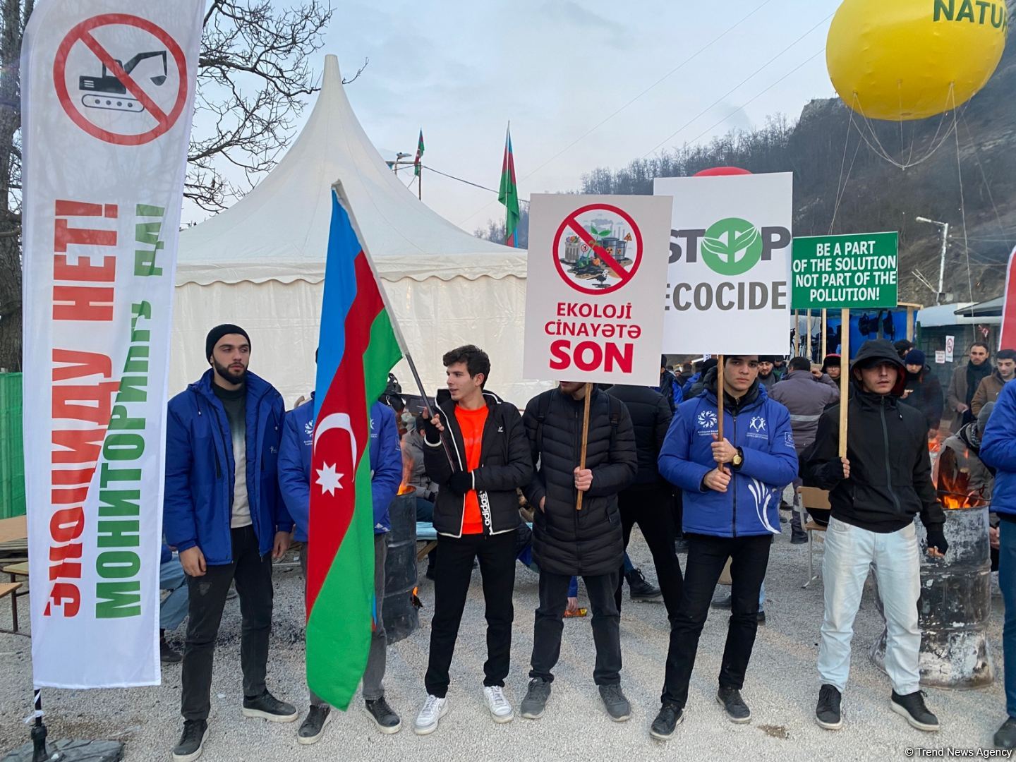 Another Armenian lie exposed: Peaceful protest rally on Azerbaijan's Lachin-Khankandi road continues (PHOTO)