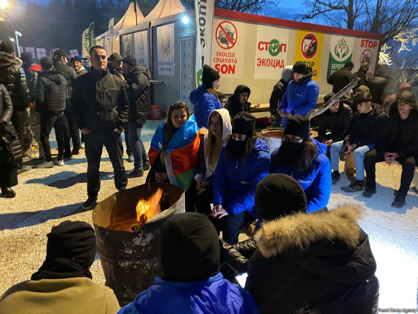 Another Armenian lie exposed: Peaceful protest rally on Azerbaijan's Lachin-Khankandi road continues (PHOTO)