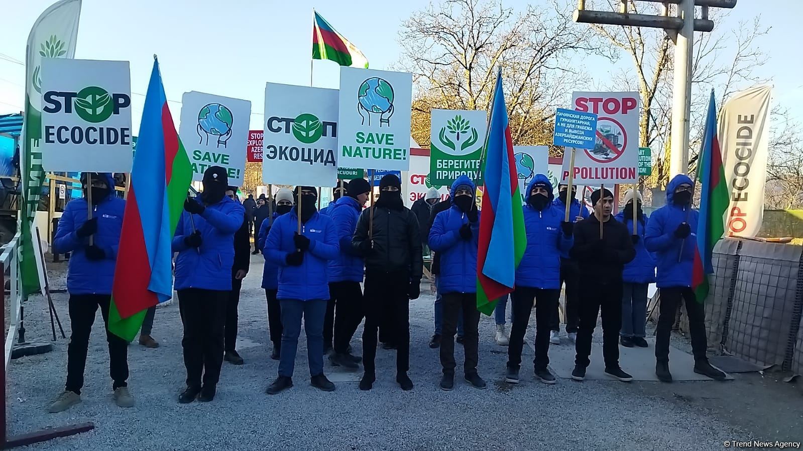 Peaceful protest rally continues on Azerbaijan's Lachin-Khankendi road (PHOTO)