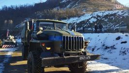 Convoy of Russian peacekeepers' vehicles moves freely along Azerbaijan's Lachin-Khankendi road (PHOTO)