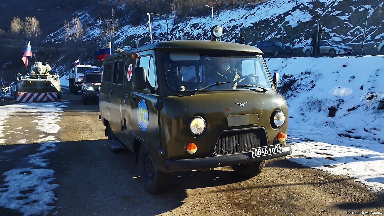 Convoy of Russian peacekeepers' vehicles moves freely along Azerbaijan's Lachin-Khankendi road (PHOTO)