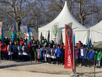 Peaceful protestors on Azerbaijan's Lachin-Khankendi road honor memory of January 20 martyrs with minute of silence (PHOTO)