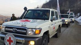 Seven ICRC vehicles drive freely along Azerbaijan's Lachin-Khankendi road (PHOTO)