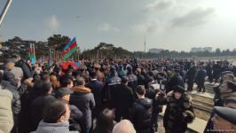 Funeral in Baku held for victim of terrorist attack in Iran, thousands gather to pay respect (PHOTO/VIDEO)