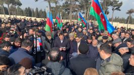 Funeral in Baku held for victim of terrorist attack in Iran, thousands gather to pay respect (PHOTO/VIDEO)