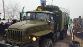 Russian peacekeepers' vehicles pass along Lachin-Khankendi road in both directions (PHOTO)