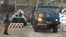 Trucks of Russian peacekeepers pass freely along Azerbaijan's Lachin-Khankendi road (PHOTO)