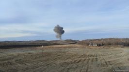 Travelers observe mine explosion process in Azerbaijan's Fuzuli (PHOTO/VIDEO)