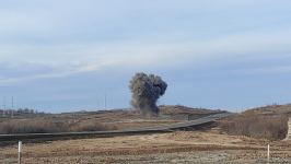 Travelers observe mine explosion process in Azerbaijan's Fuzuli (PHOTO/VIDEO)