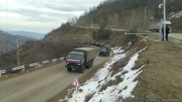 Numerous vehicles of Russian peacekeepers pass freely along Azerbaijan's Lachin-Khankendi road (PHOTO)