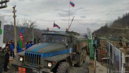 Vehicles of Russian peacekeepers pass freely along Azerbaijan's Lachin-Khankendi road (PHOTO)