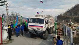 Supply vehicles of Russian peacekeepers pass freely along Azerbaijan's Lachin-Khankendi road (PHOTO)
