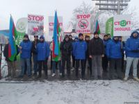 Peaceful protest of Azerbaijani eco-activists continues on Lachin-Khankendi road (PHOTO)
