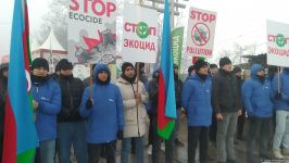 Peaceful protest of Azerbaijani eco-activists continues on Lachin-Khankendi road (PHOTO)