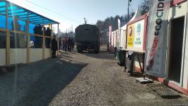 Trucks of Russian peacekeepers move along Azerbaijan's Lachin-Khankendi road (PHOTO)