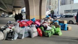 Azerbaijani citizens collecting humanitarian aid for quake-affected people in fraternal Türkiye (PHOTO/VIDEO)