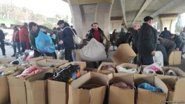 Azerbaijani citizens collecting humanitarian aid for quake-affected people in fraternal Türkiye (PHOTO/VIDEO)