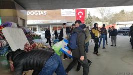 Azerbaijani citizens collecting humanitarian aid for quake-affected people in fraternal Türkiye (PHOTO/VIDEO)