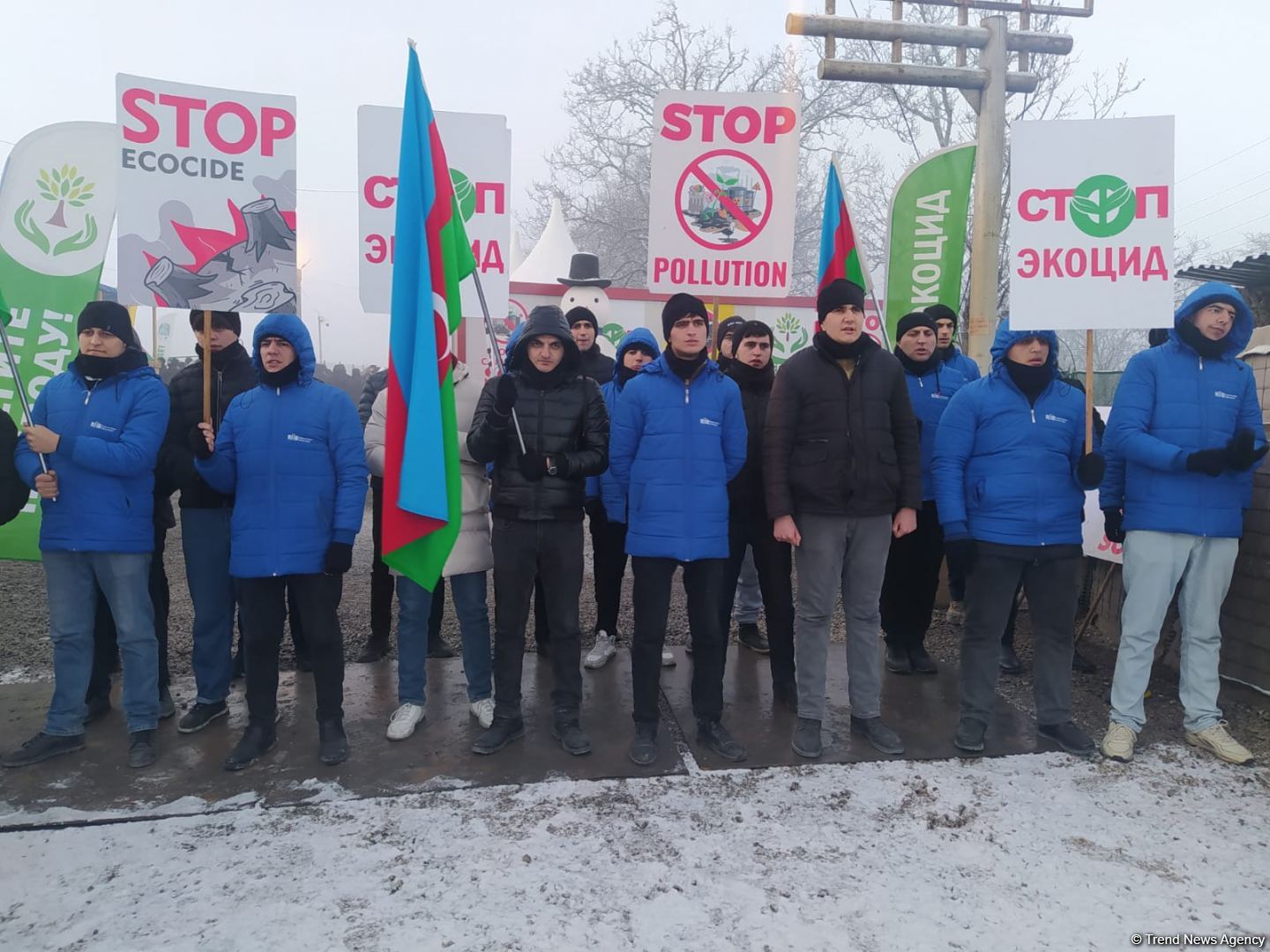 Peaceful protest of Azerbaijani eco-activists continues on Lachin-Khankendi road (PHOTO)