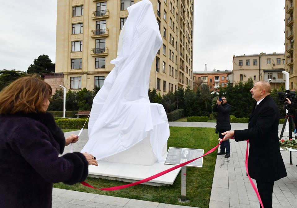 President Ilham Aliyev takes part in unveiling of monument to outstanding composer Tofig Guliyev (PHOTO)
