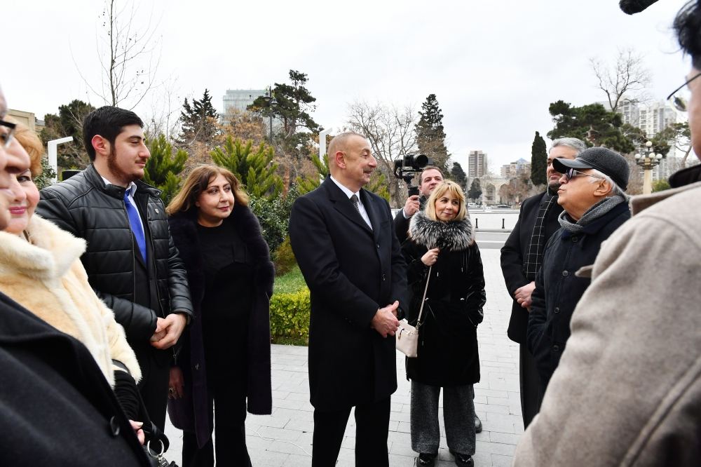 President Ilham Aliyev takes part in unveiling of monument to outstanding composer Tofig Guliyev (PHOTO)