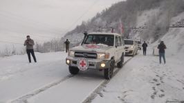Four ICRC vehicles move freely along Azerbaijan's Lachin-Khankendi road (PHOTO)