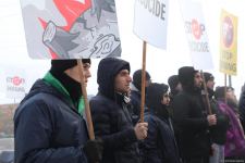 Peaceful protest of Azerbaijani eco-activists continues on Lachin-Khankendi road (PHOTO)