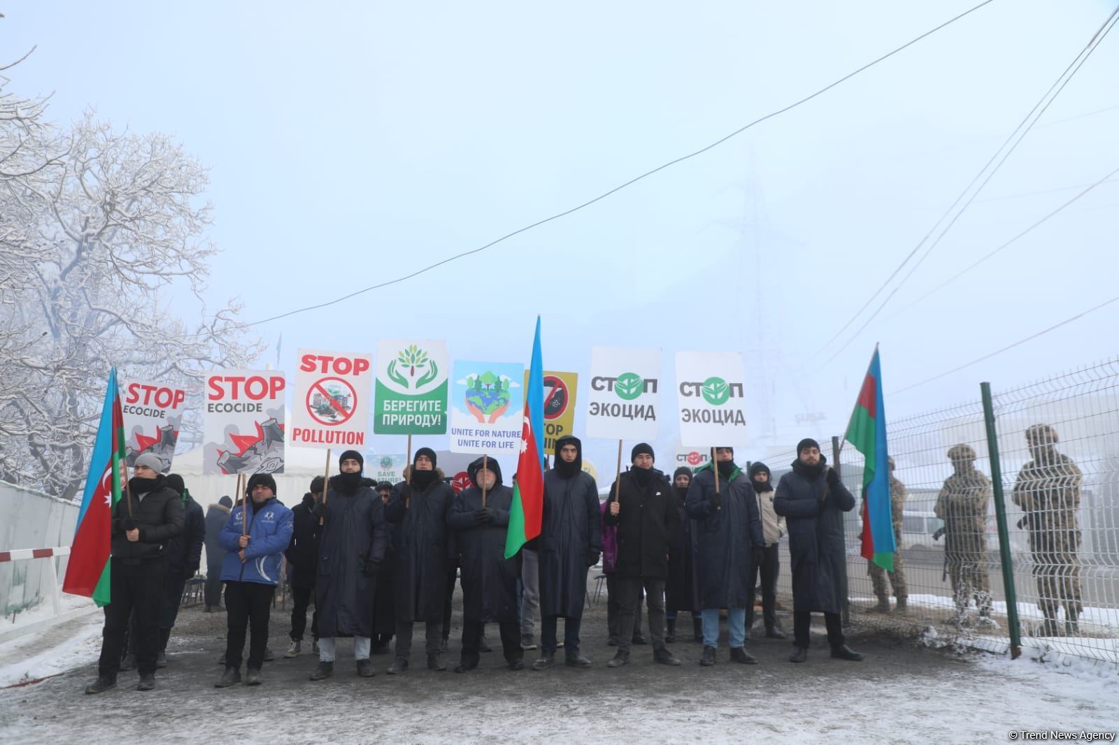 Peaceful protest of Azerbaijani eco-activists continues on Lachin-Khankendi road (PHOTO)