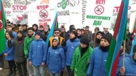 Peaceful protest on Lachin-Khankendi road continues (PHOTO/VIDEO)