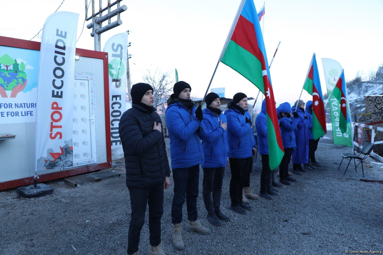 Peaceful protest of Azerbaijani eco-activists continues on Lachin-Khankendi road (PHOTO)