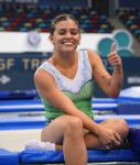Podium training for Trampoline Gymnastics World Cup participants held in Baku