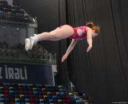 Podium training for Trampoline Gymnastics World Cup participants held in Baku