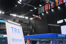 Podium training for Trampoline Gymnastics World Cup participants held in Baku