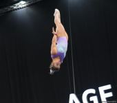 Podium training for Trampoline Gymnastics World Cup participants held in Baku
