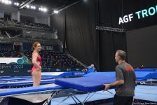 Podium training for Trampoline Gymnastics World Cup participants held in Baku