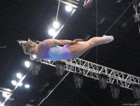Podium training for Trampoline Gymnastics World Cup participants held in Baku