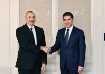 President Ilham Aliyev meets with head of Iraqi Kurdistan Regional Government in Munich (PHOTO)