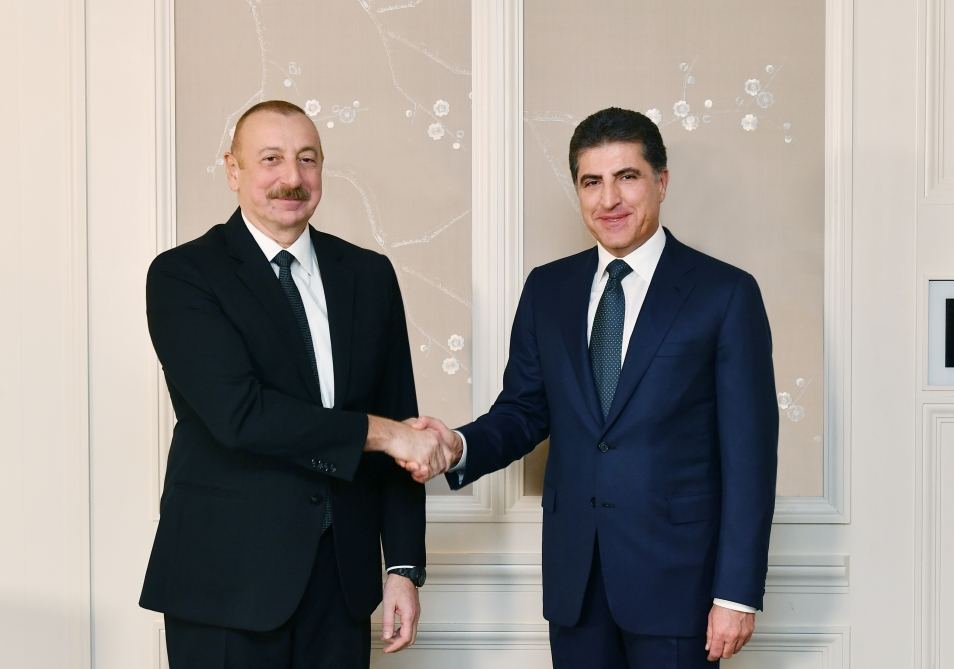 President Ilham Aliyev meets with head of Iraqi Kurdistan Regional Government in Munich (PHOTO)