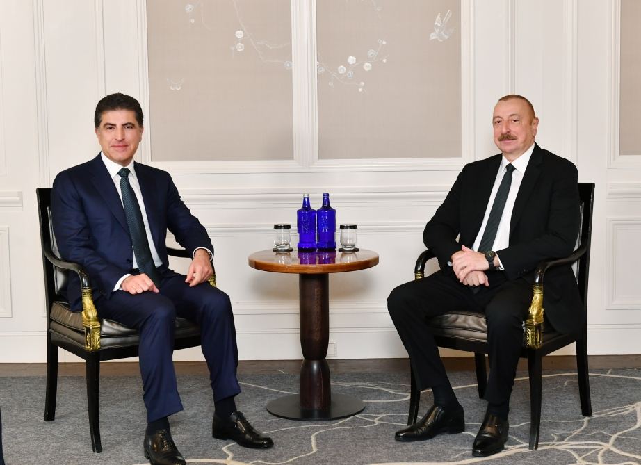 President Ilham Aliyev meets with head of Iraqi Kurdistan Regional Government in Munich (PHOTO)