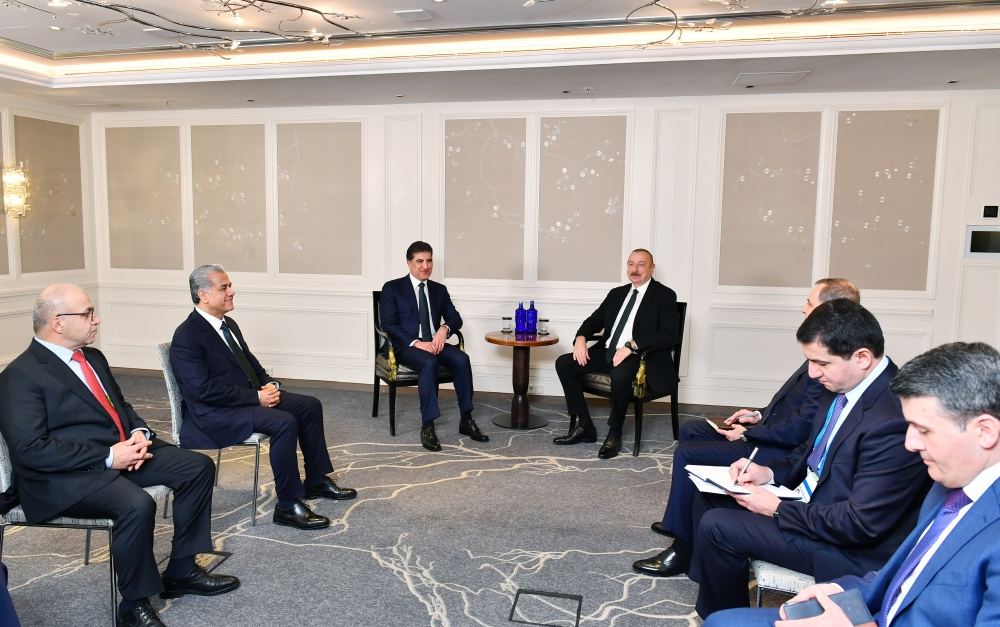 President Ilham Aliyev meets with head of Iraqi Kurdistan Regional Government in Munich (PHOTO)
