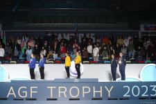 Baku hosts award ceremony for winners of Trampoline World Cup in synchronized jumping (PHOTO)