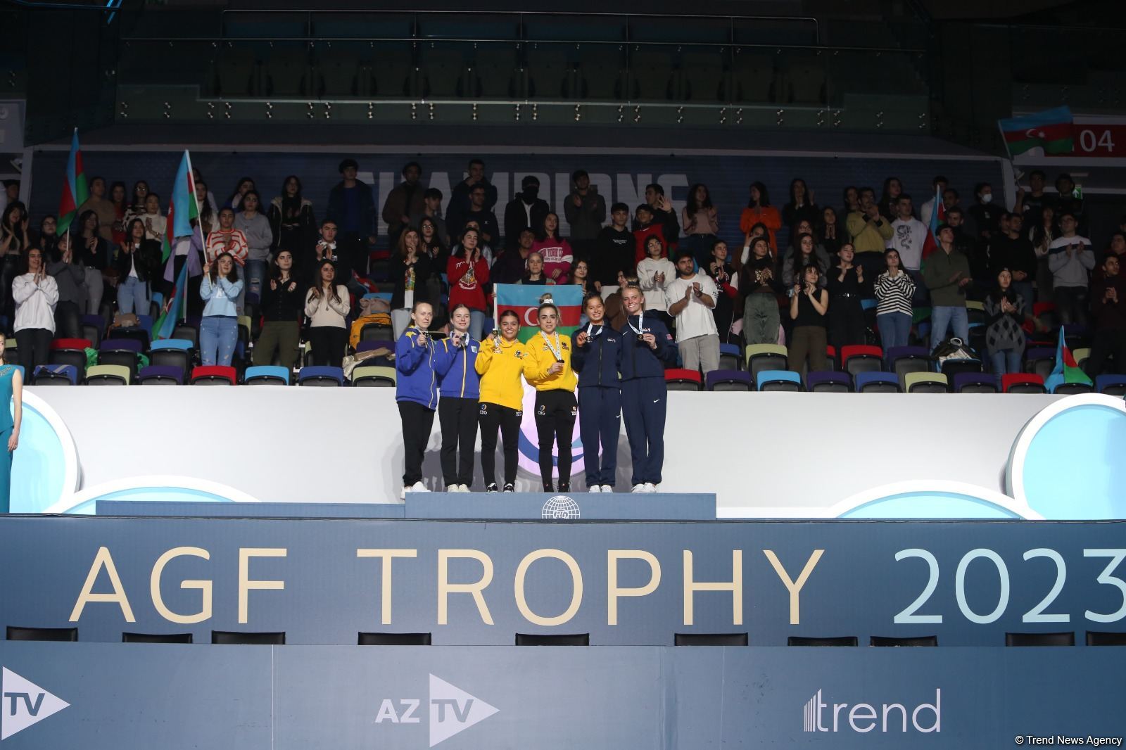 Baku hosts award ceremony for winners of Trampoline World Cup in synchronized jumping (PHOTO)